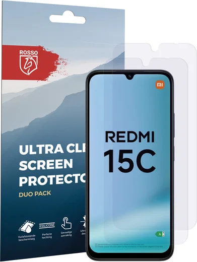 Rosso Xiaomi Redmi 15C Screen Protector Case Friendly Folie Duo Pack afbeelding 8