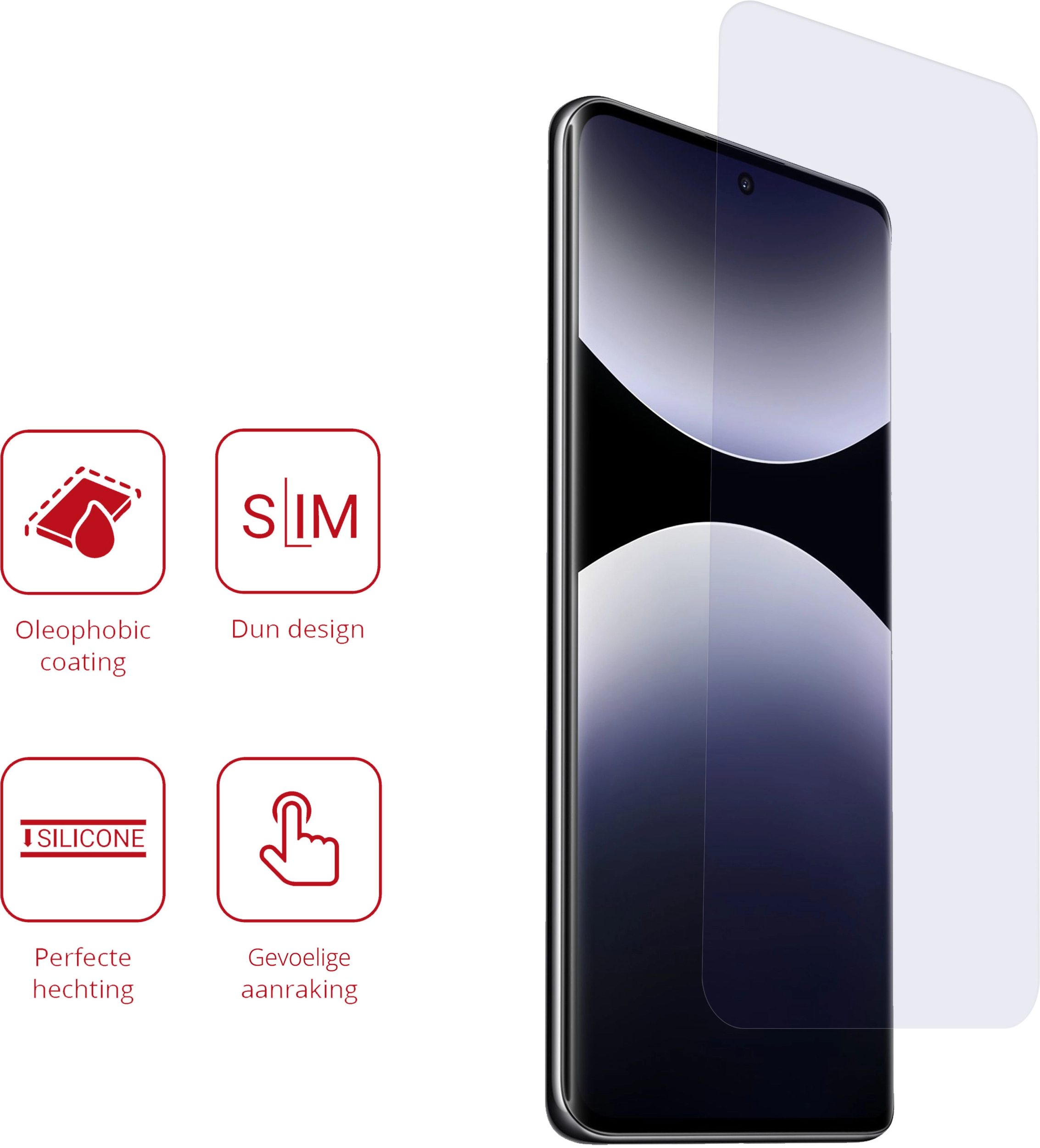 Rosso Xiaomi Redmi Note 14 Pro 4G Screen Protector Case Friendly Folie Duo Pack afbeelding 2