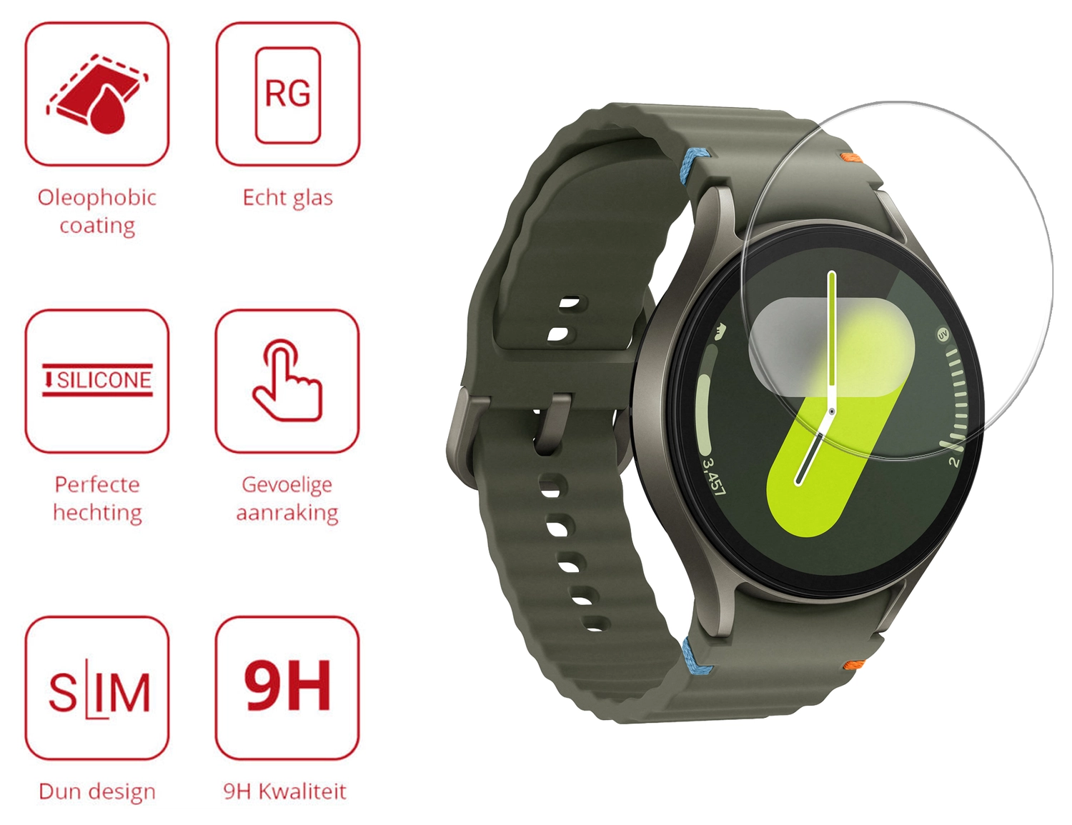 Rosso - Samsung Galaxy Watch 5 Pro 9H Tempered Glass Screen Protector afbeelding 2