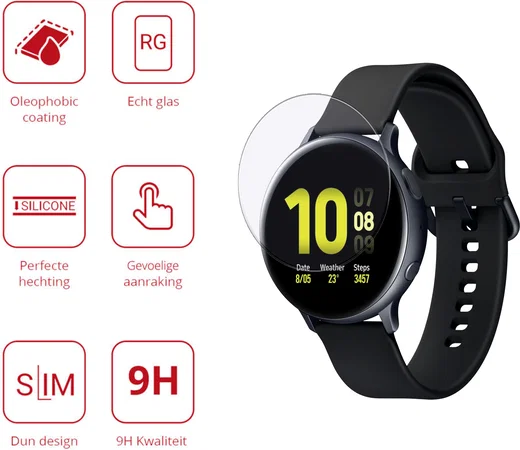 Rosso - Samsung Galaxy Watch Active 2 40MM 9H Tempered Glass Screen Protector afbeelding 2