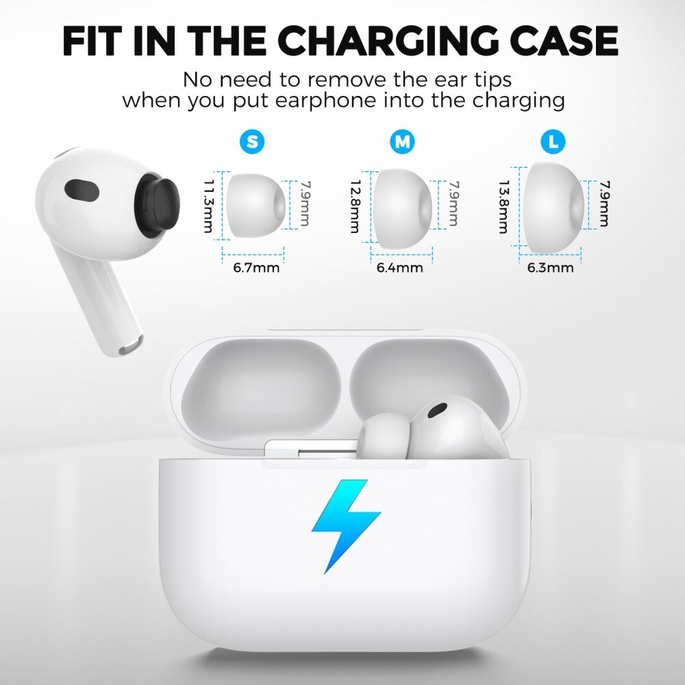 3 Pack AirPods Pro 3 Siliconen Dopjes Tips Small / Medium / Large afbeelding 6