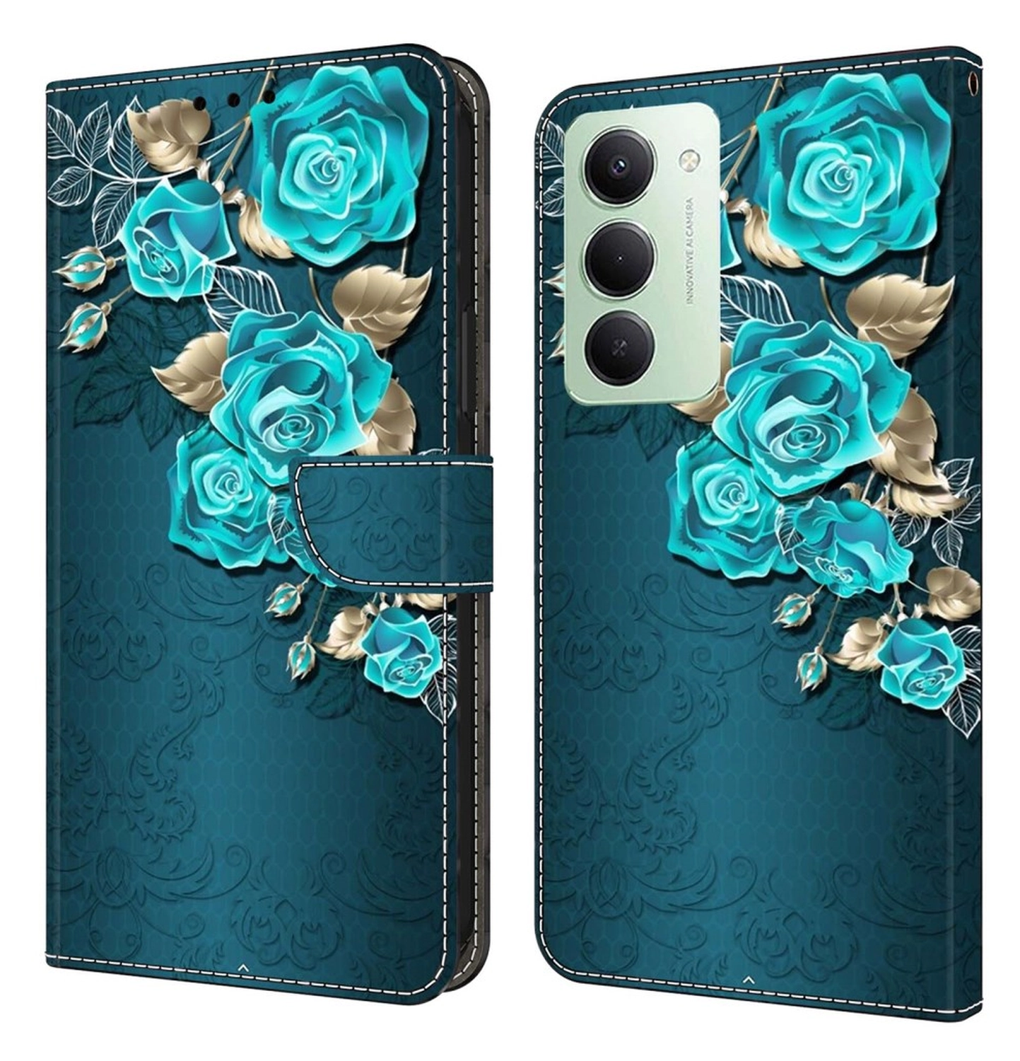 Xiaomi Redmi 15 (4G) Hoesje Portemonnee Book Case Roos Print afbeelding 1
