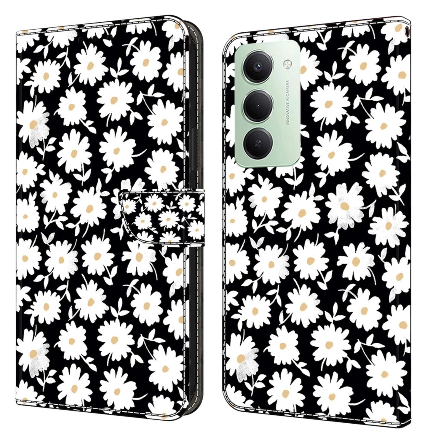 Xiaomi Redmi 15 (5G) Hoesje Portemonnee Book Case Bloem Print afbeelding 1