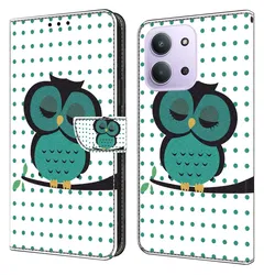 Xiaomi Redmi 15C Hoesje Portemonnee Book Case Uil Print afbeelding