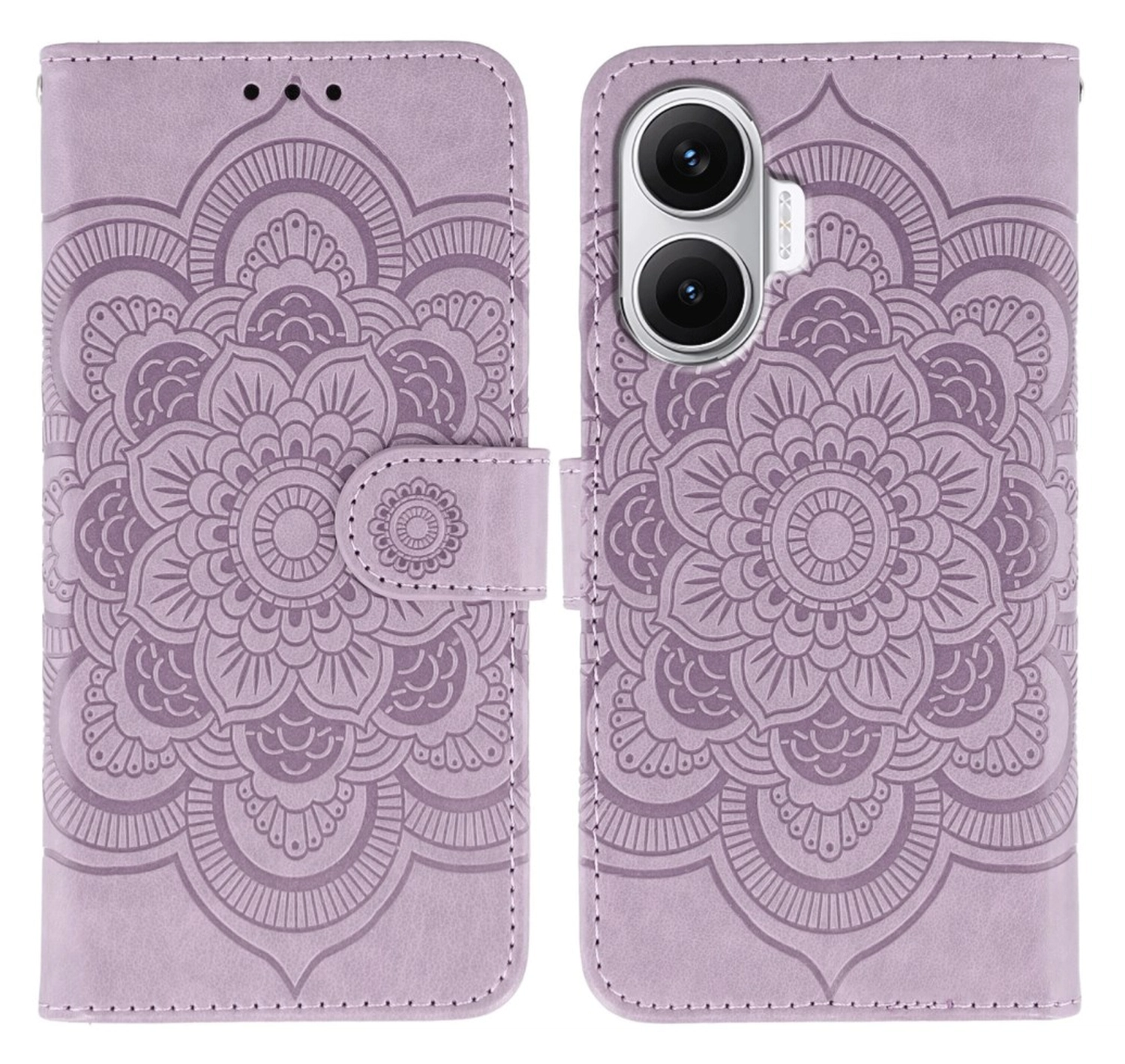 Xiaomi Poco F7 Hoesje Mandala Book Case met Pasjeshouder Paars afbeelding 1
