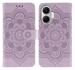 Xiaomi Poco F7 Hoesje Mandala Book Case met Pasjeshouder Paars afbeelding