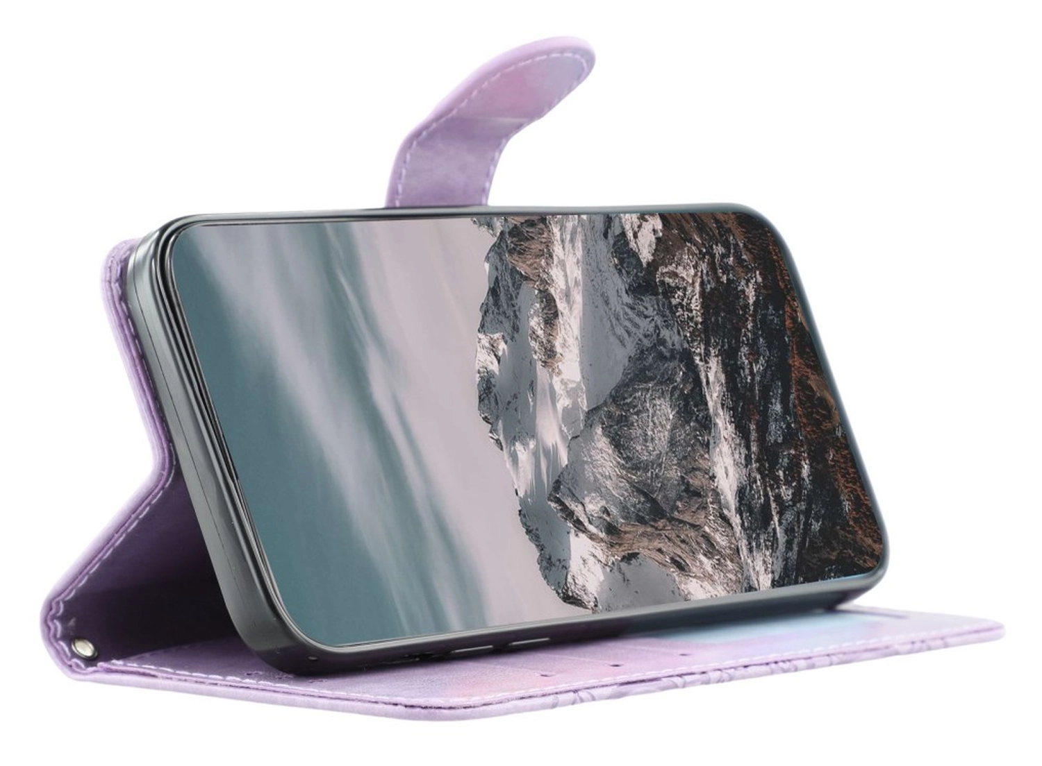 Xiaomi Poco F7 Hoesje Mandala Book Case met Pasjeshouder Paars afbeelding 3