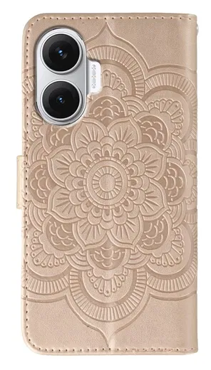 Xiaomi Poco F7 Hoesje Mandala Book Case met Pasjeshouder Roze Goud afbeelding 5