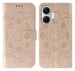 Xiaomi Poco F7 Hoesje Mandala Book Case met Pasjeshouder Roze Goud afbeelding