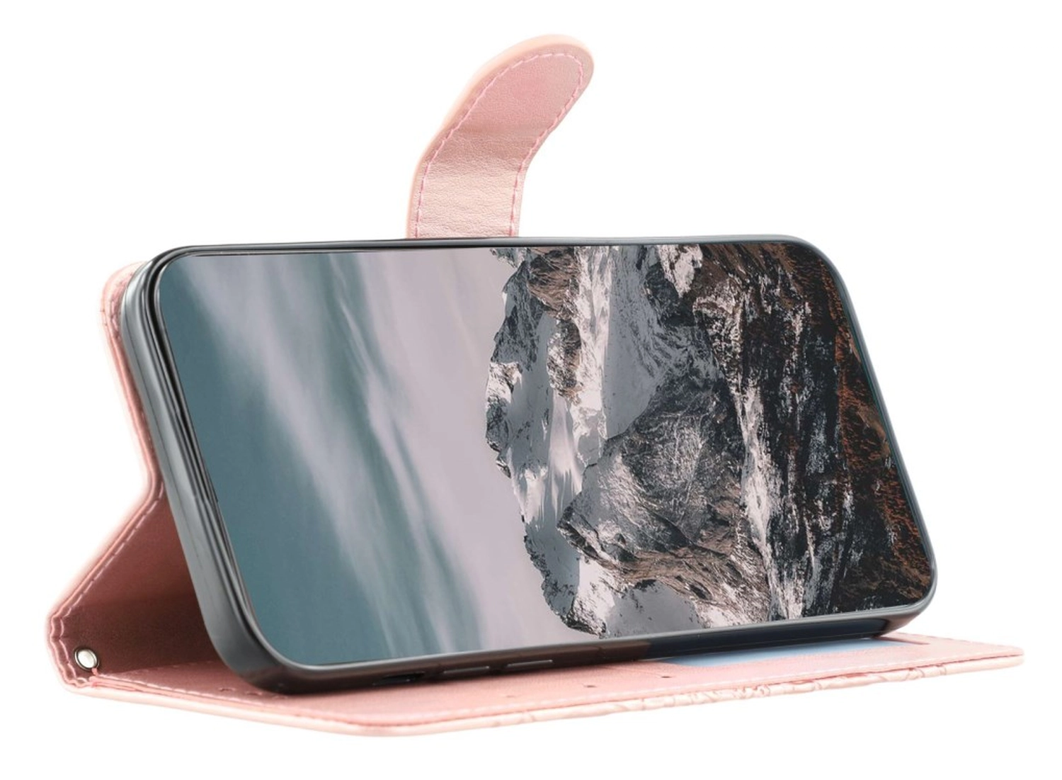 Xiaomi Poco F7 Hoesje Mandala Book Case met Pasjeshouder Roze Goud afbeelding 3