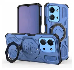 Xiaomi Redmi 15C Hoesje MagSafe 360° Standaard Blauw afbeelding