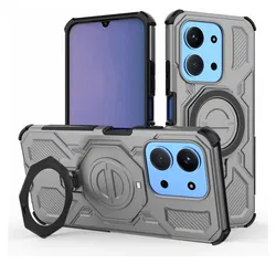 Xiaomi Redmi 15C Hoesje MagSafe 360° Standaard Grijs afbeelding