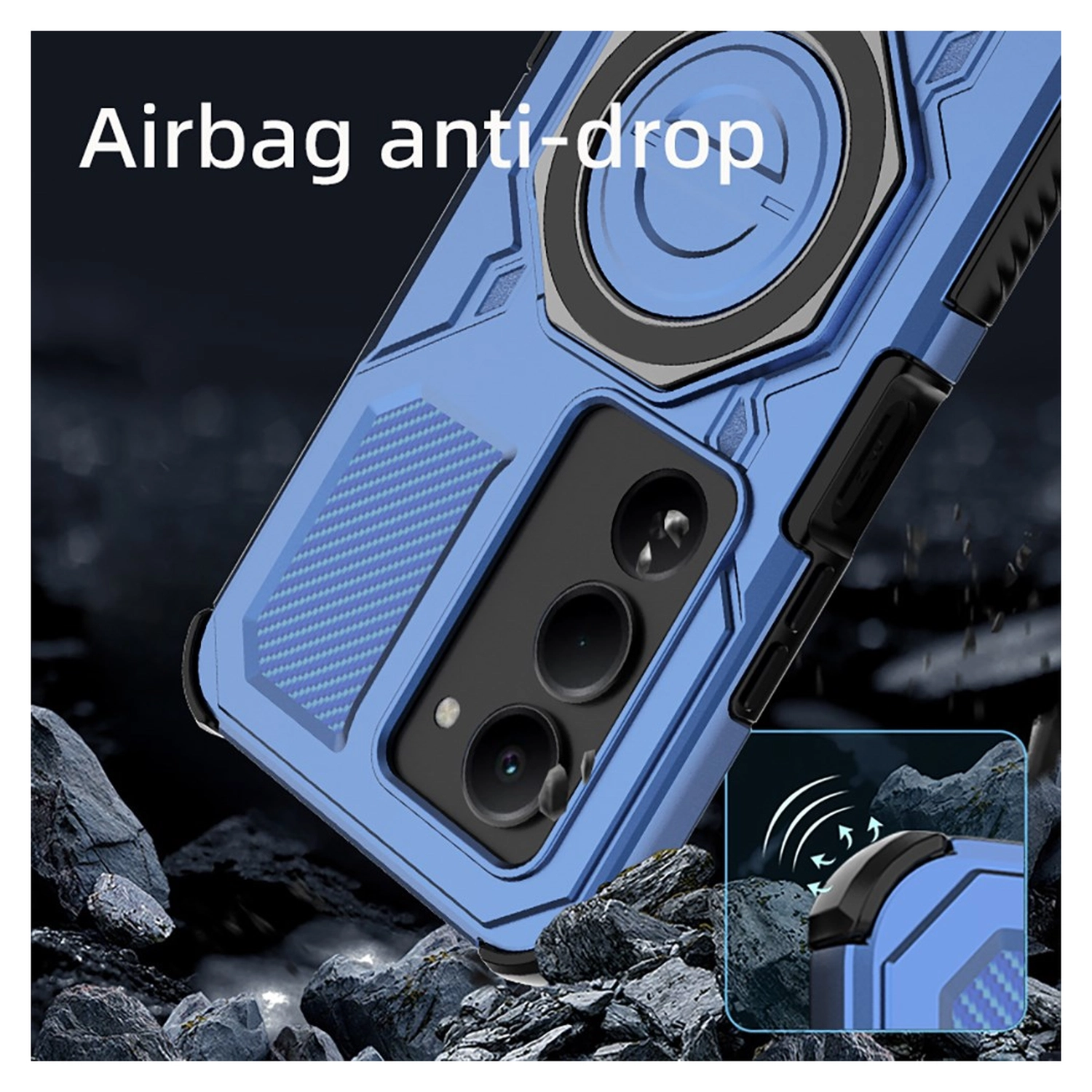 Xiaomi Redmi 15 4G Hoesje MagSafe 360° Standaard Grijs afbeelding 3
