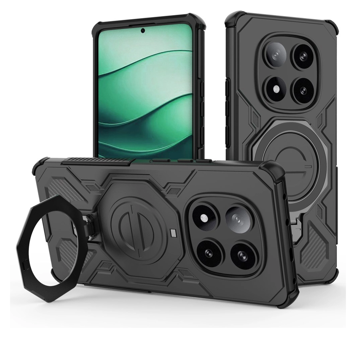 Xiaomi Redmi Note 14 Pro 5G Hoesje MagSafe 360° Standaard Zwart afbeelding 1
