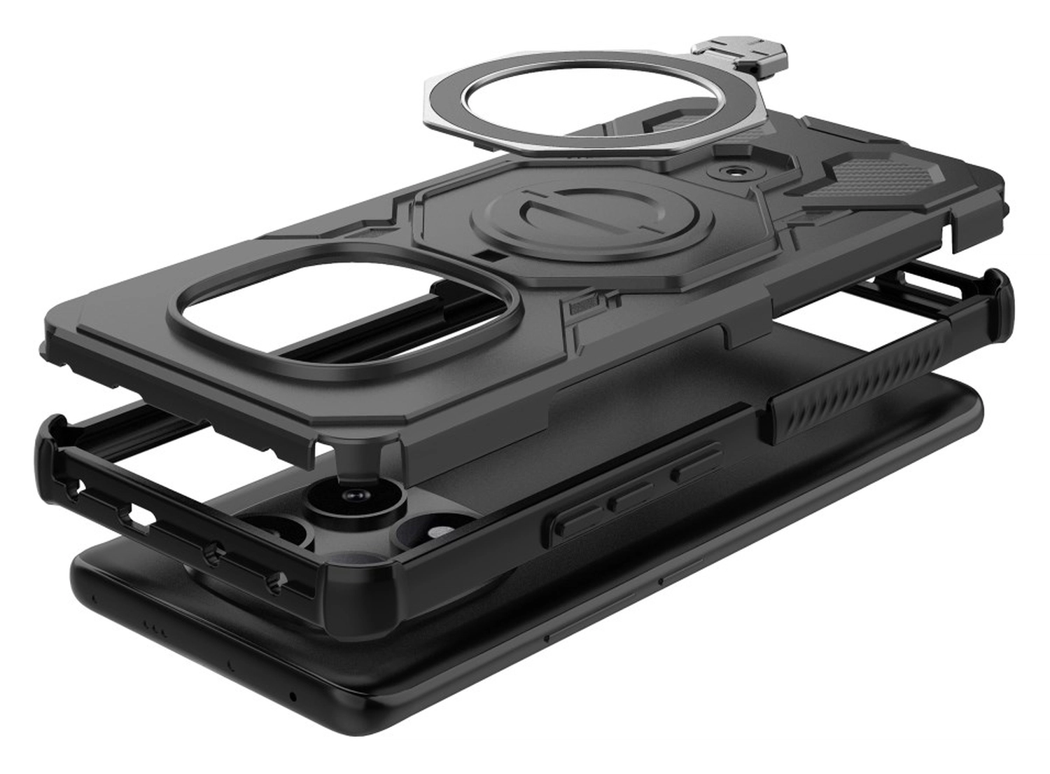Xiaomi Redmi Note 14 Pro 5G Hoesje MagSafe 360° Standaard Zwart afbeelding 4