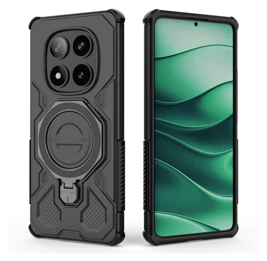 Xiaomi Redmi Note 14 Pro 5G Hoesje MagSafe 360° Standaard Zwart afbeelding 8