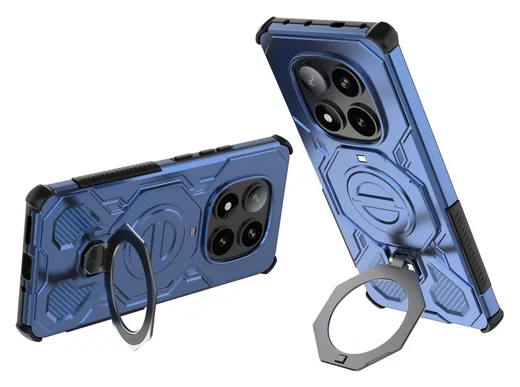 Xiaomi Redmi Note 14 Pro 5G Hoesje MagSafe 360° Standaard Blauw afbeelding 2