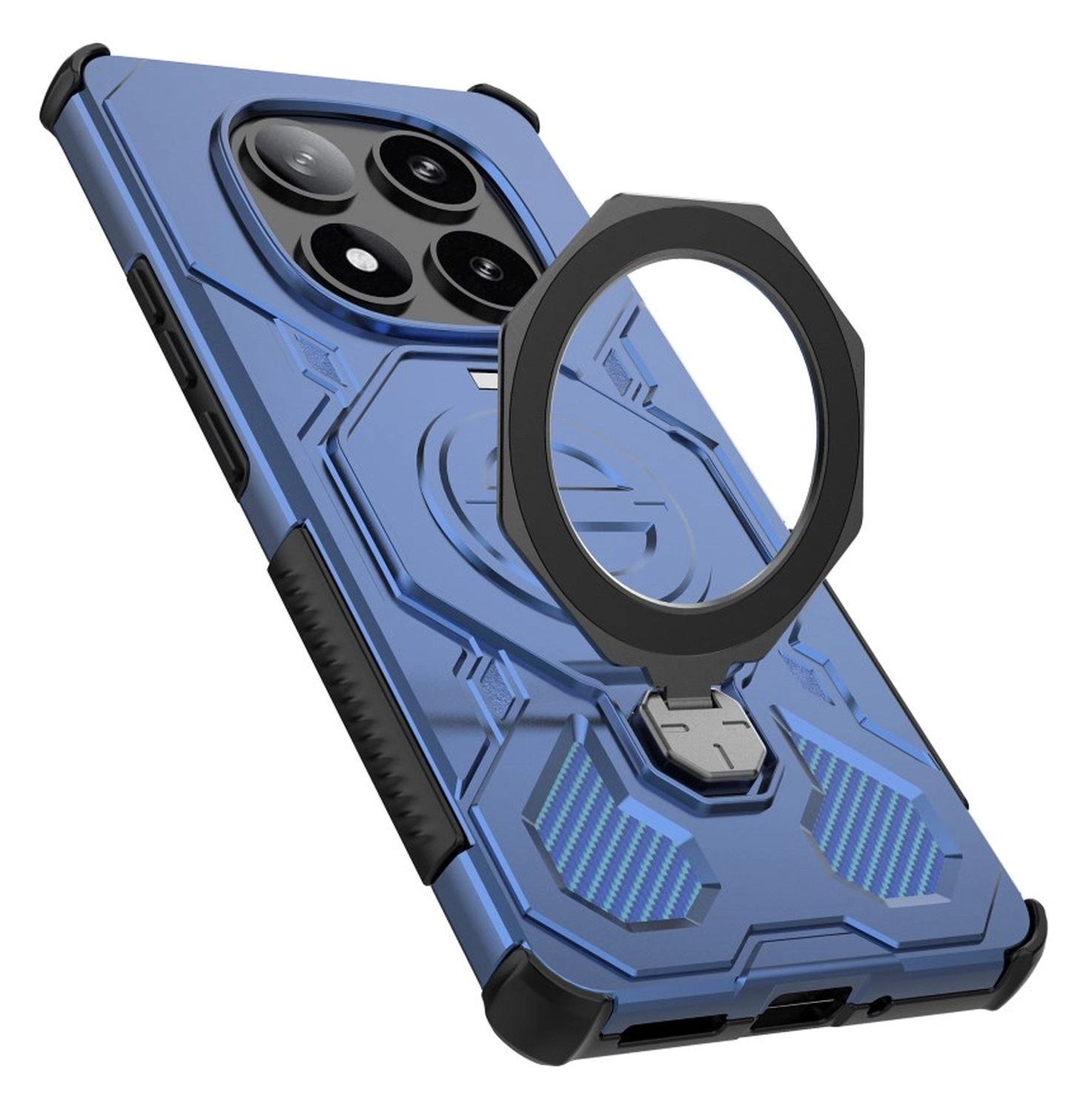 Xiaomi Redmi Note 14 Pro 5G Hoesje MagSafe 360° Standaard Blauw afbeelding 7