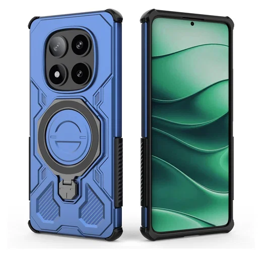 Xiaomi Redmi Note 14 Pro 5G Hoesje MagSafe 360° Standaard Blauw afbeelding 8