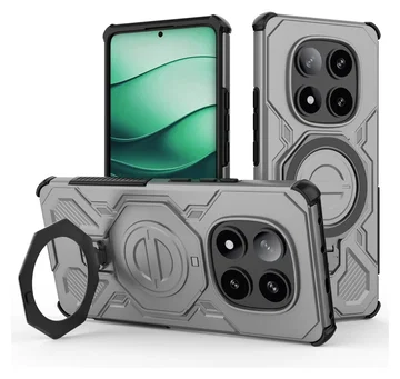Xiaomi Redmi Note 14 Pro 5G Hoesje MagSafe 360° Standaard Grijs