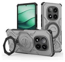 Xiaomi Redmi Note 14 Pro 5G Hoesje MagSafe 360° Standaard Grijs afbeelding