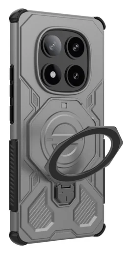 Xiaomi Redmi Note 14 Pro 5G Hoesje MagSafe 360° Standaard Grijs afbeelding 5