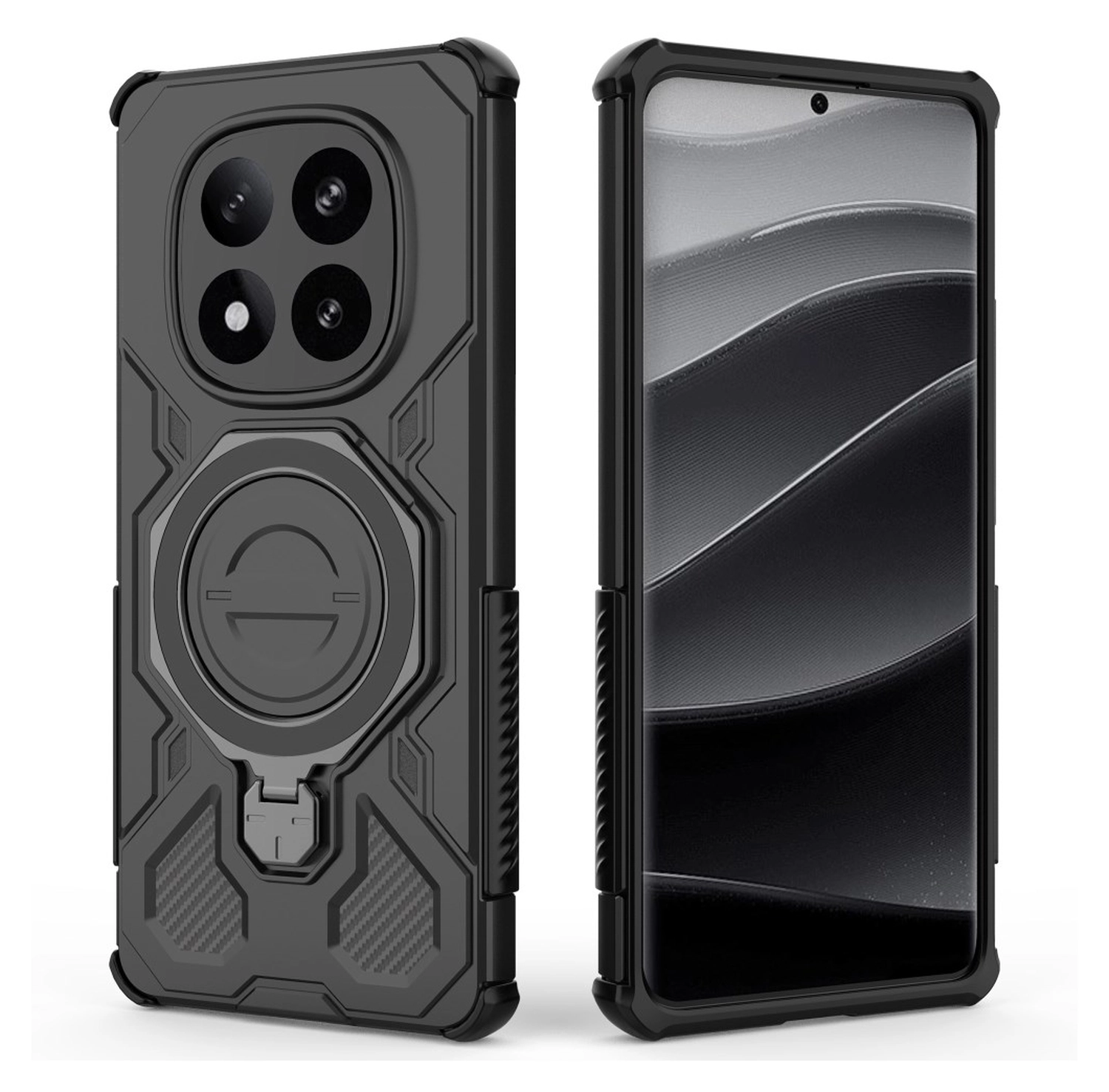 Xiaomi Redmi Note 14 Pro Plus Hoesje MagSafe 360° Standaard Zwart afbeelding 5