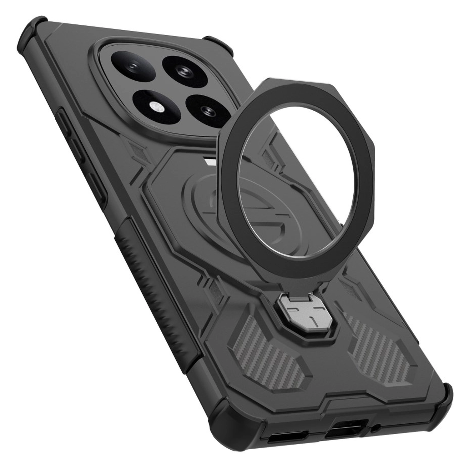 Xiaomi Redmi Note 14 Pro Plus Hoesje MagSafe 360° Standaard Zwart afbeelding 8
