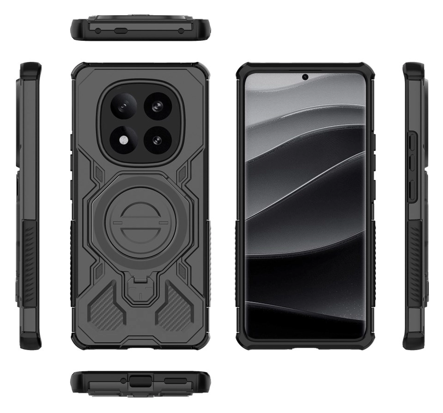 Xiaomi Redmi Note 14 Pro Plus Hoesje MagSafe 360° Standaard Zwart afbeelding 9