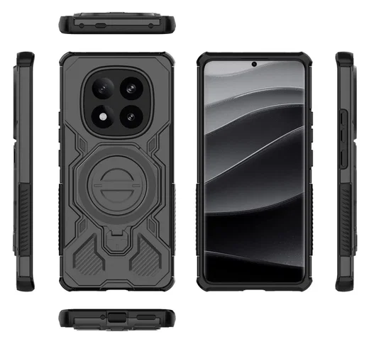 Xiaomi Redmi Note 14 Pro Plus Hoesje MagSafe 360° Standaard Zwart afbeelding 9