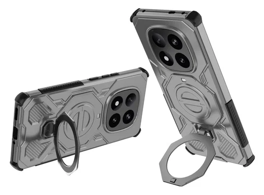 Xiaomi Redmi Note 14 Pro Plus Hoesje MagSafe 360° Standaard Grijs afbeelding 4