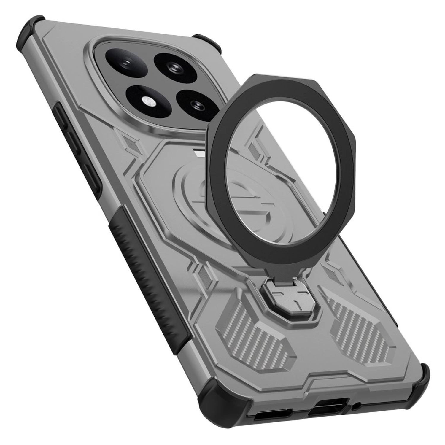 Xiaomi Redmi Note 14 Pro Plus Hoesje MagSafe 360° Standaard Grijs afbeelding 8