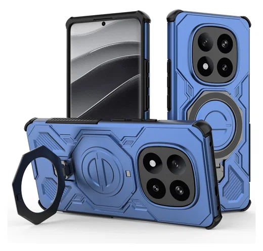 Xiaomi Redmi Note 14 Pro Plus Hoesje MagSafe 360° Standaard Blauw afbeelding 1