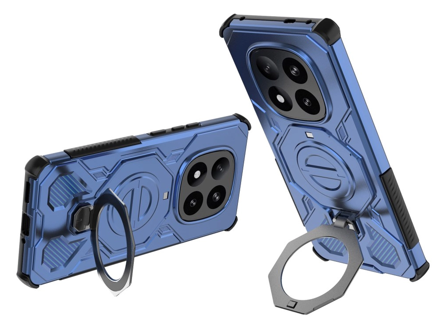 Xiaomi Redmi Note 14 Pro Plus Hoesje MagSafe 360° Standaard Blauw afbeelding 4