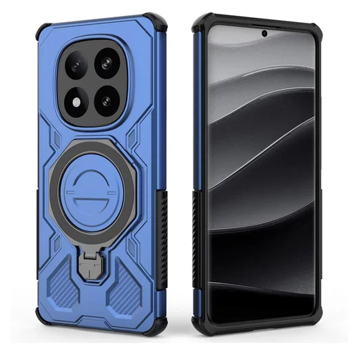 Xiaomi Redmi Note 14 Pro Plus Hoesje MagSafe 360° Standaard Blauw afbeelding 5