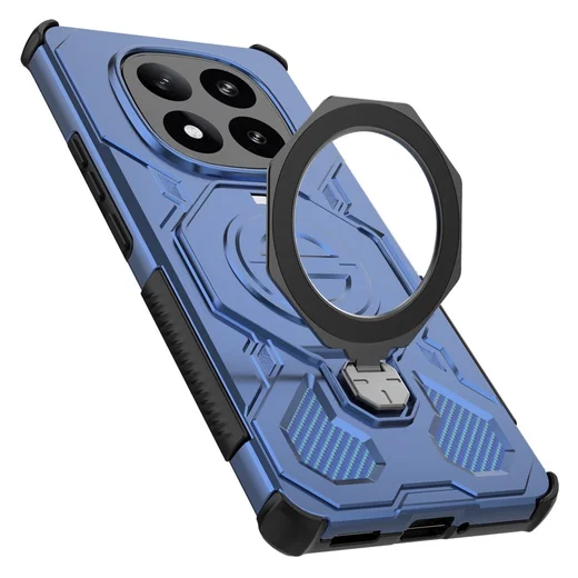 Xiaomi Redmi Note 14 Pro Plus Hoesje MagSafe 360° Standaard Blauw afbeelding 8