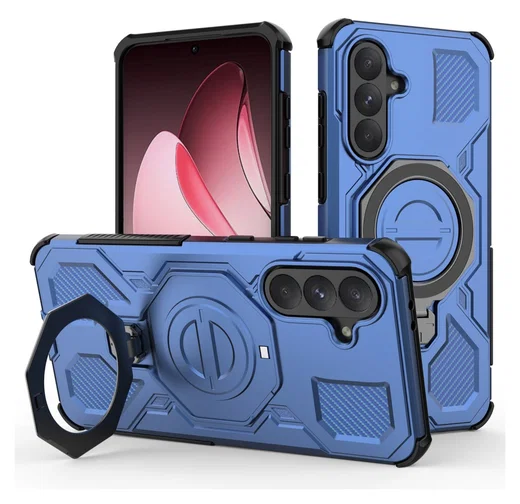 Samsung Galaxy A56 Hoesje MagSafe 360° Standaard Blauw afbeelding 1