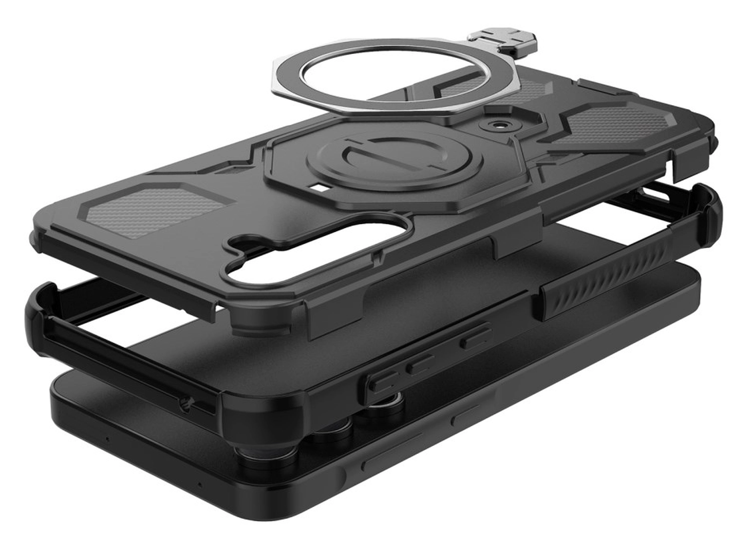 Samsung Galaxy A55 Hoesje MagSafe 360° Standaard Zwart afbeelding 4