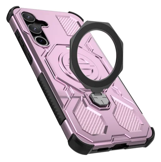 Samsung Galaxy A55 Hoesje MagSafe 360° Standaard Roze afbeelding 5
