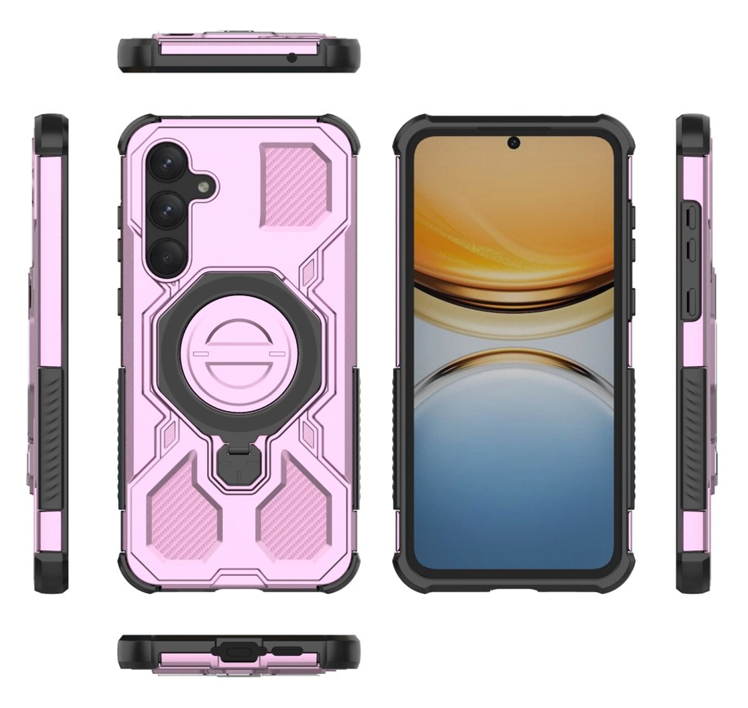 Samsung Galaxy A55 Hoesje MagSafe 360° Standaard Roze afbeelding 8
