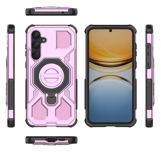 Samsung Galaxy A55 Hoesje MagSafe 360° Standaard Roze afbeelding 8
