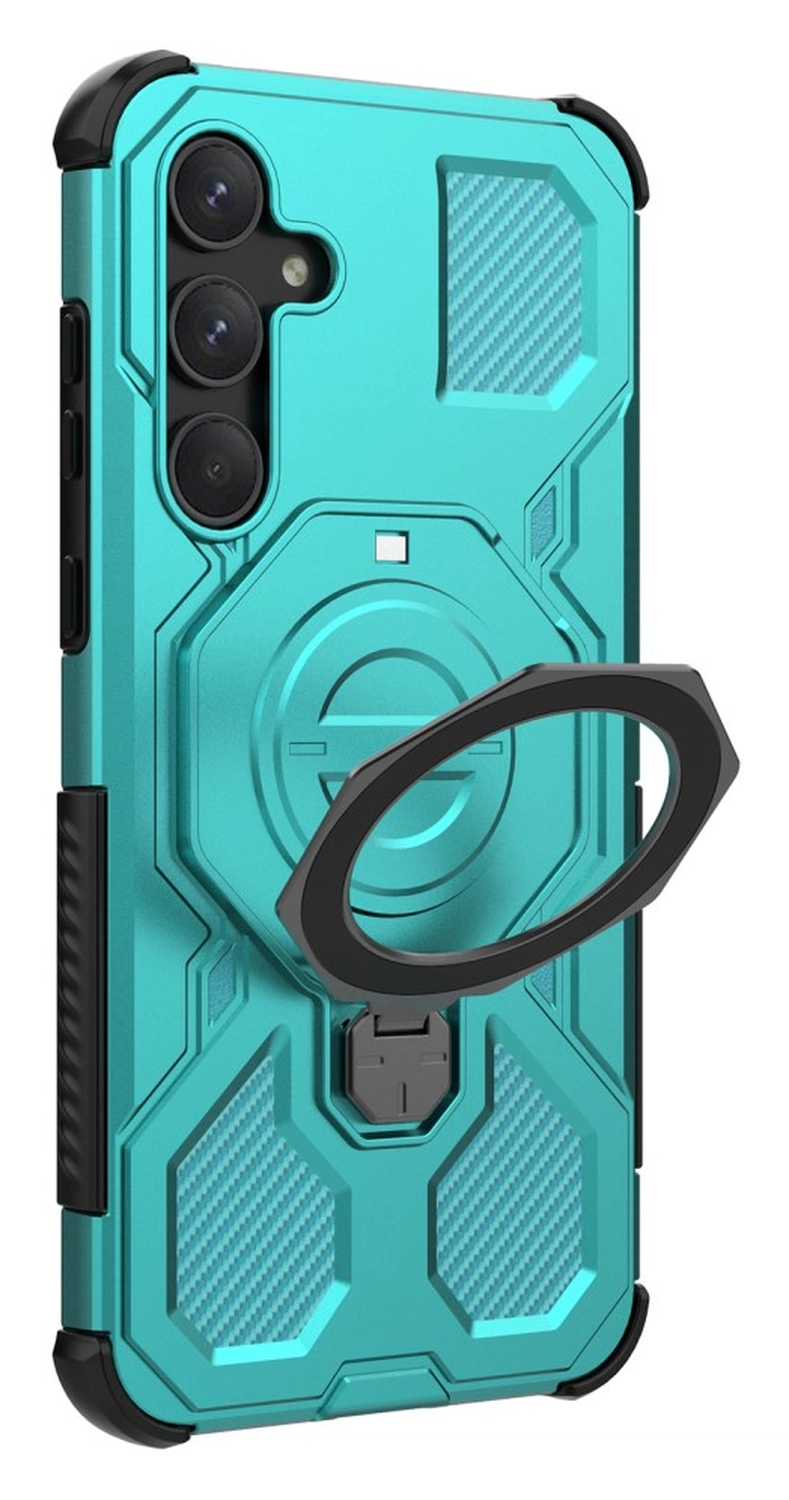 Samsung Galaxy A55 Hoesje MagSafe 360° Standaard Lichtblauw afbeelding 7