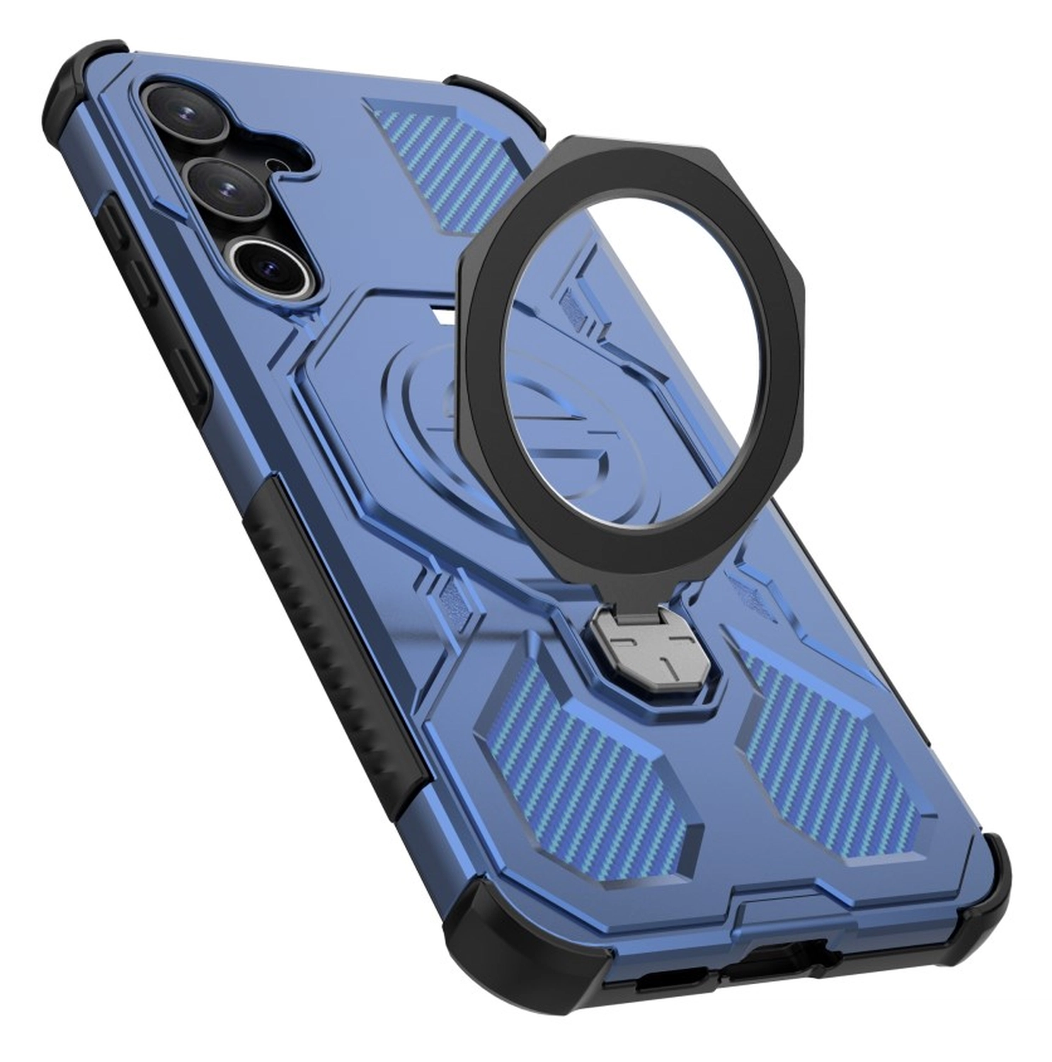 Samsung Galaxy A55 Hoesje MagSafe 360° Standaard Blauw afbeelding 7