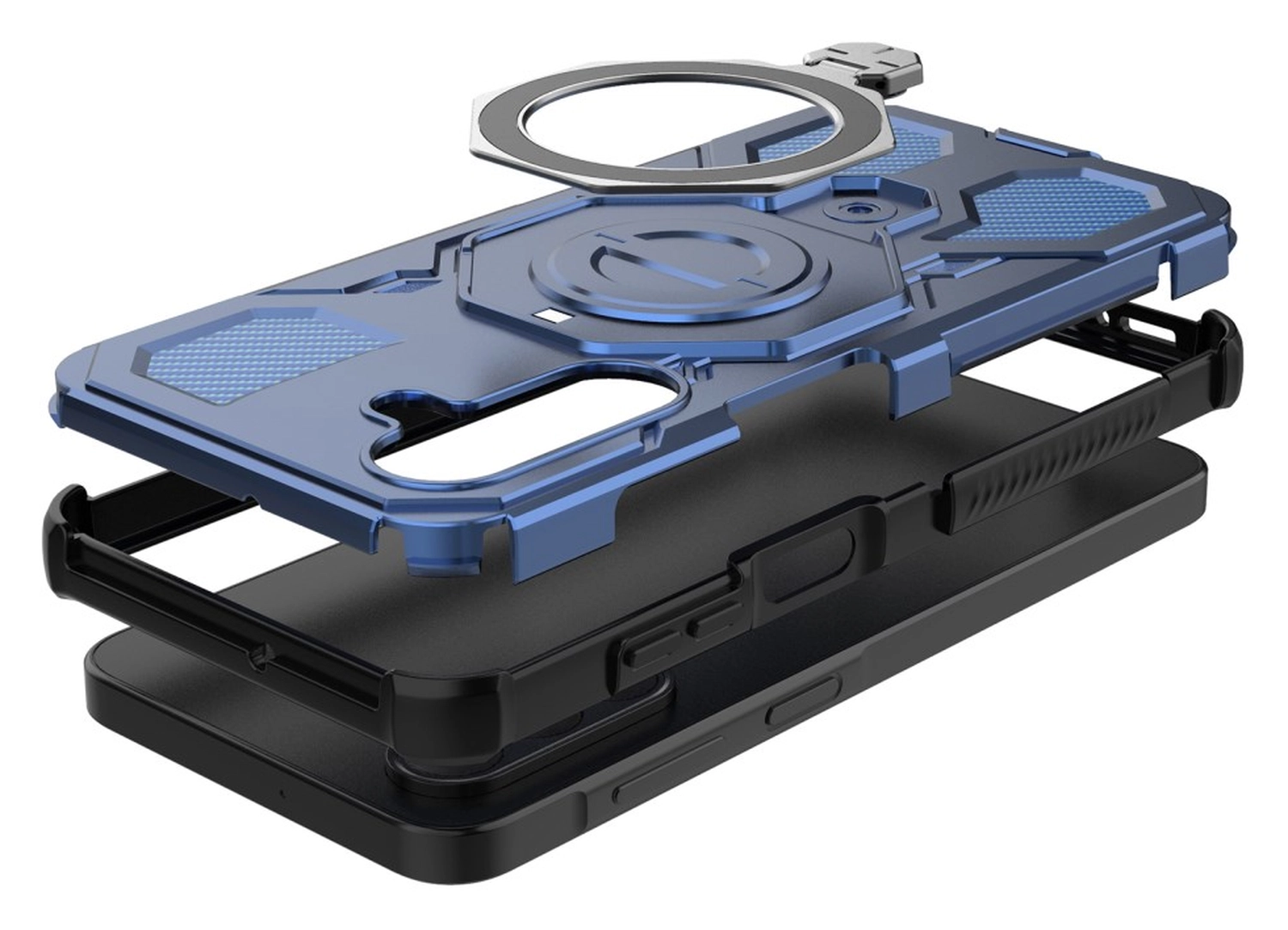 Samsung Galaxy A26 Hoesje MagSafe 360° Standaard Blauw afbeelding 4