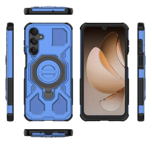 Samsung Galaxy A16 Hoesje MagSafe 360° Standaard Blauw afbeelding 9