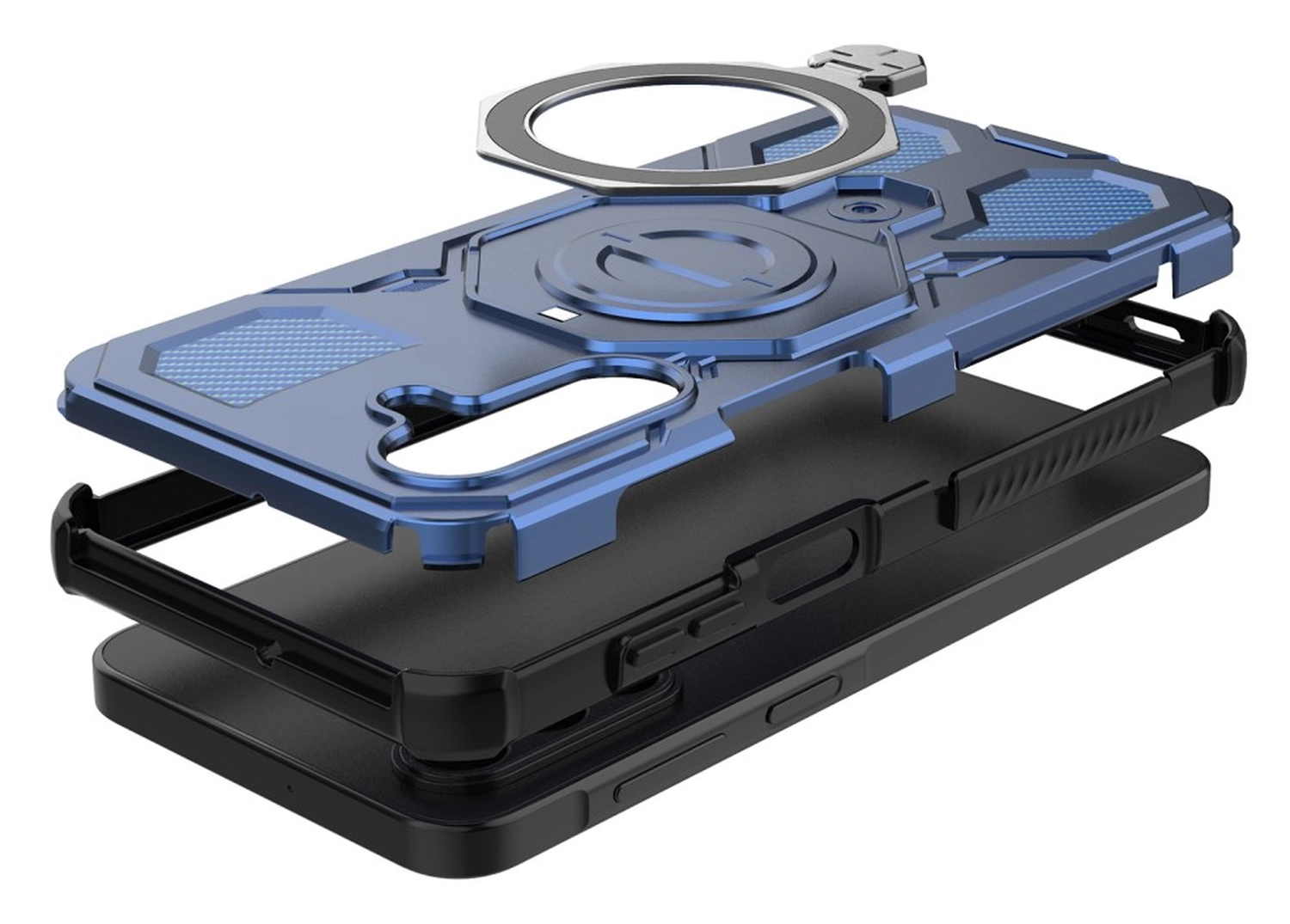 Samsung Galaxy A17 Hoesje MagSafe 360° Standaard Blauw afbeelding 4