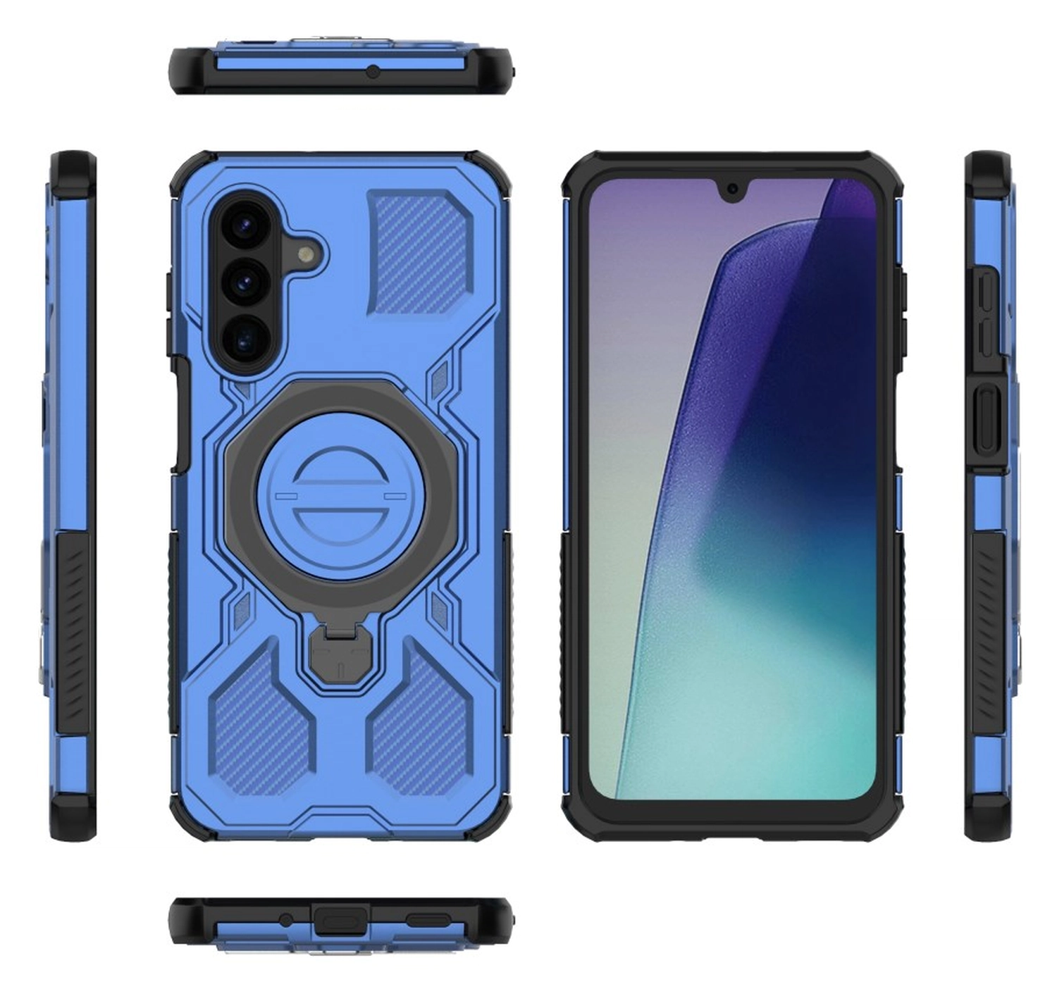 Samsung Galaxy A17 Hoesje MagSafe 360° Standaard Blauw afbeelding 9