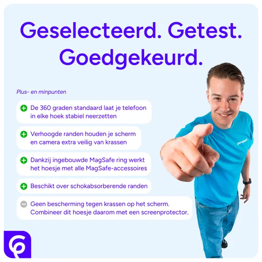 Samsung Galaxy A17 Hoesje MagSafe 360° Standaard Lichtblauw afbeelding 3