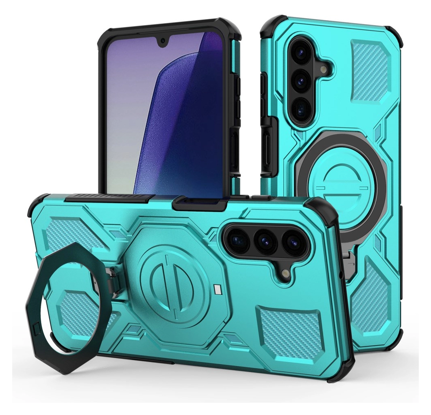 Samsung Galaxy A17 Hoesje MagSafe 360° Standaard Grijs afbeelding 1