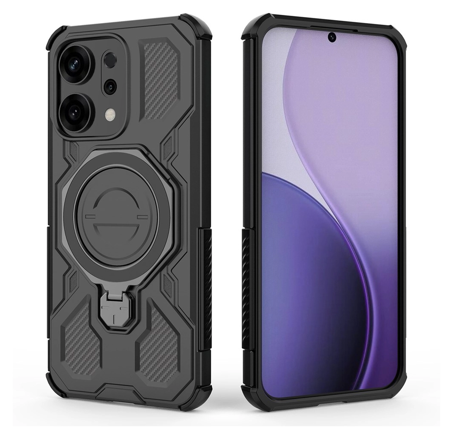 Oppo Reno 14 Hoesje MagSafe 360° Standaard Zwart afbeelding 4
